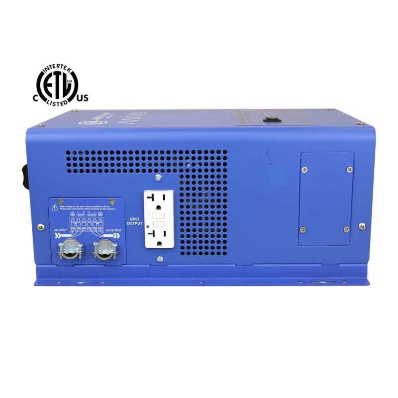 AIMS POWER 1,000-Watt Pure Sine Inverter Charger 12-Volt DC to 120-Volt AC ETL Listed to UL 458 - PICOGLF10W12V120V