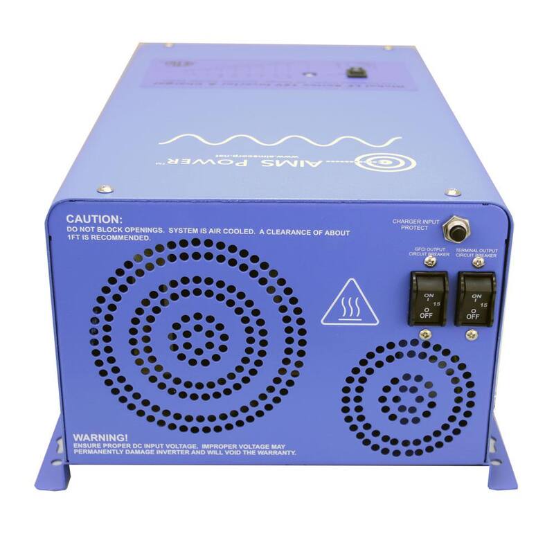 AIMS POWER 1,000-Watt Pure Sine Inverter Charger 12-Volt DC to 120-Volt AC ETL Listed to UL 458 - PICOGLF10W12V120V