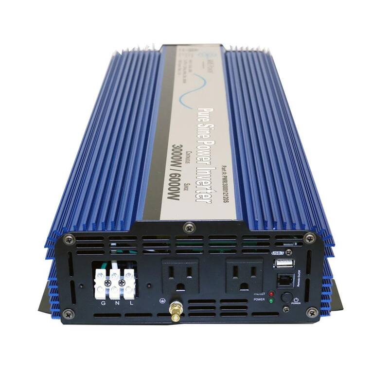 AIMS POWER 3,000 Pure Sine Inverter 12-Volt DC to 120-Volt AC ETL Listed to UL 458 - PWRI300012120SUL