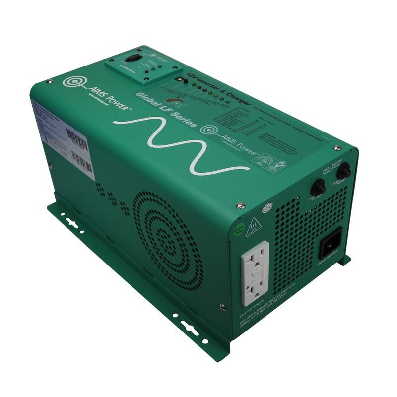 AIMS POWER 1,250-Watt Pure Sine Inverter Charger 12-Volt DC to 120-Volt AC - PICOGLF12W12V120AL