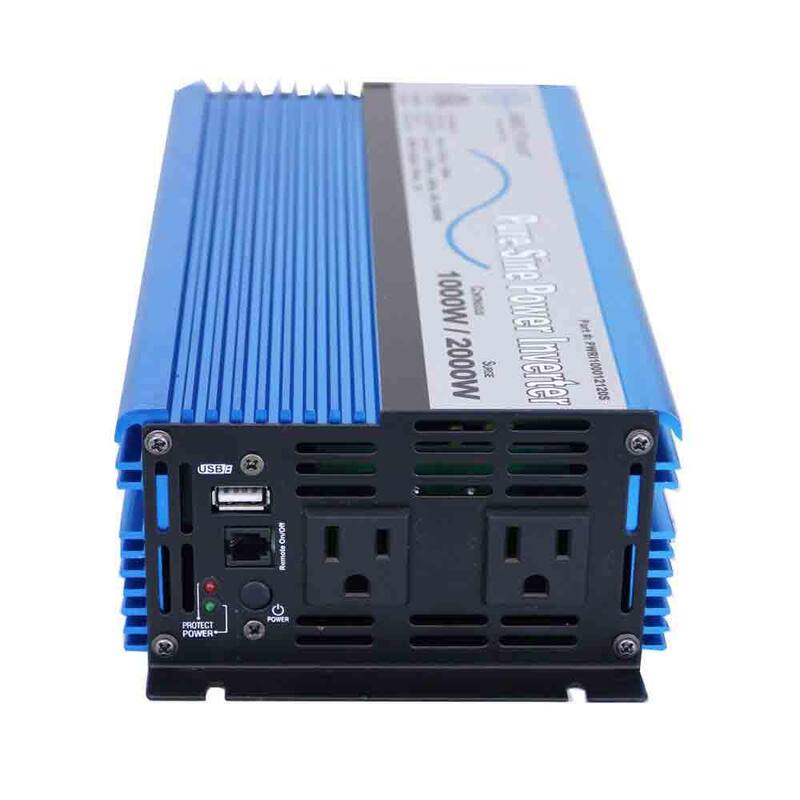 AIMS POWER 1,000 Pure Sine Inverter 12-Volt DC to 120-Volt AC ETL Listed to UL 458 - PWRI100012120S