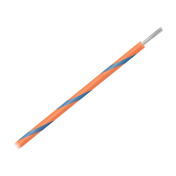 Pacer Group Pacer 16 AWG Gauge Striped Marine Wire 500ft Spool - Orange w/Blue Stripe - WUL16OR-6-500