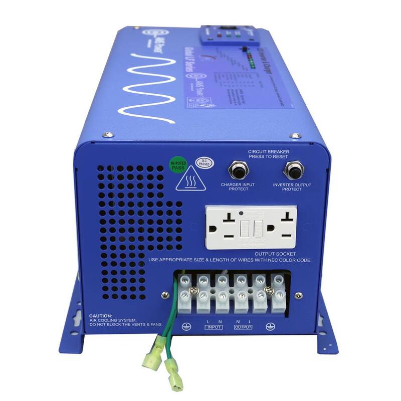 AIMS POWER 2,000-Watt Pure Sine Inverter Charger 12-Volt DC to 120-Volt AC - PICOGLF20W12V120VR