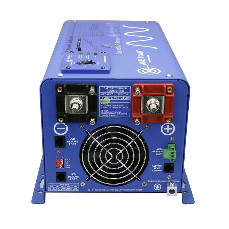 AIMS POWER 2,000-Watt Pure Sine Inverter Charger 12-Volt DC to 120-Volt AC - PICOGLF20W12V120VR