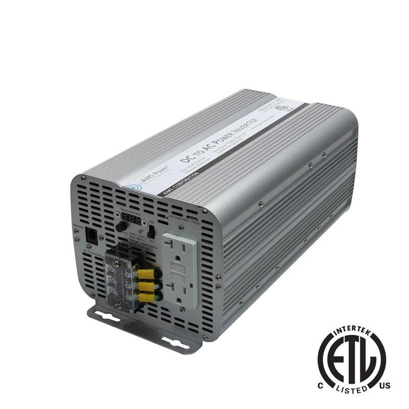 AIMS POWER 3,600-Watt Modified Sine Inverter 12-Volt DC to 120-Volt AC ETL Listed to UL 458 - PWRINV360012120W