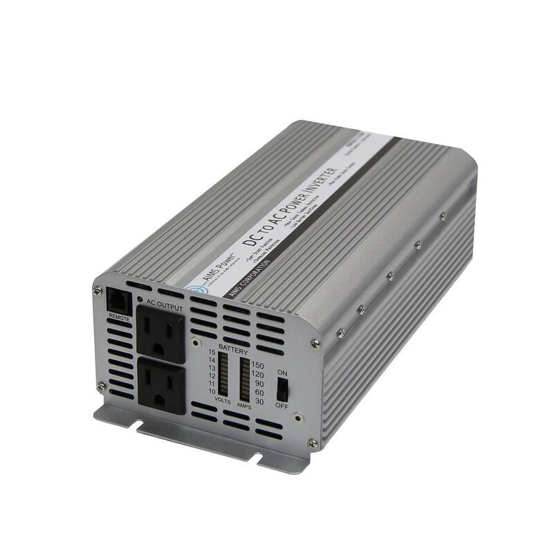 AIMS POWER 1,250-Watt Modified Sine Inverter 12-Volt DC to 120-Volt AC - PWRINV1250W