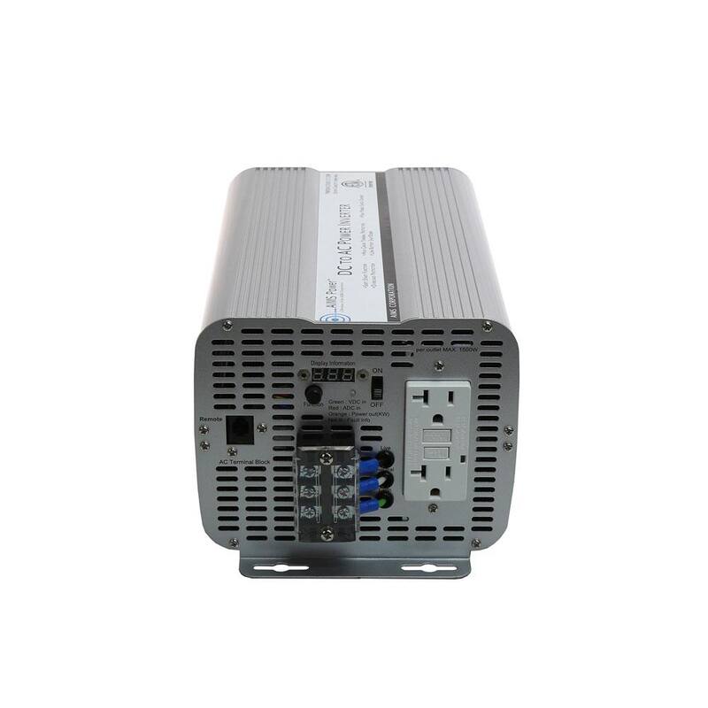 AIMS POWER 2,000-Watt Modified Sine Inverter 12-Volt DC to 120-Volt AC ETL Listed to UL 458 - PWRINV200012120W