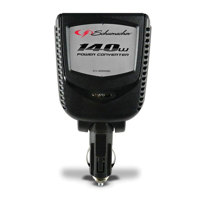 Schumacher Electric Schumacher 140-Watt/280 Peak Watt Power Converter, Changes vehicle power to 120V AC Power, AC and USB Port - XI14