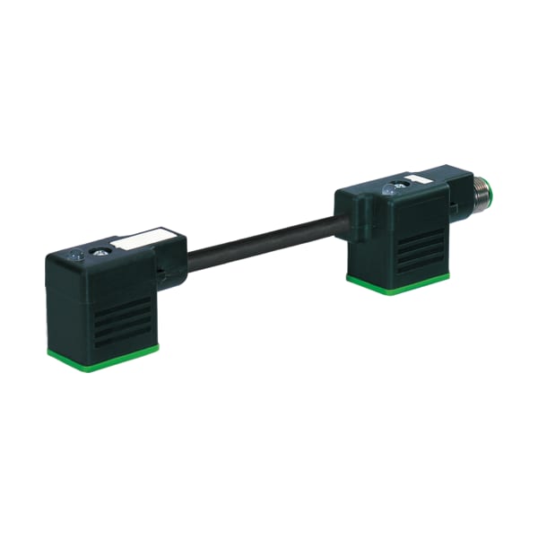 Conector macho M12 en la parte trasera del enchufe de la válvula doble MSUD, 10 mm, PVC 3X0.75 negro 0m - 7000-41721-6160000