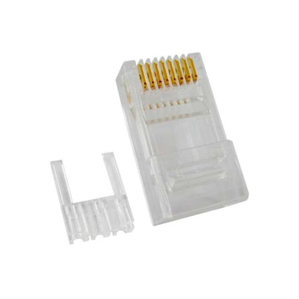 Conectores modulares RJ45 Cat 6 bañados en oro Vertical Cable, 50 micropulgadas, 100/paquete - 012-022-100
