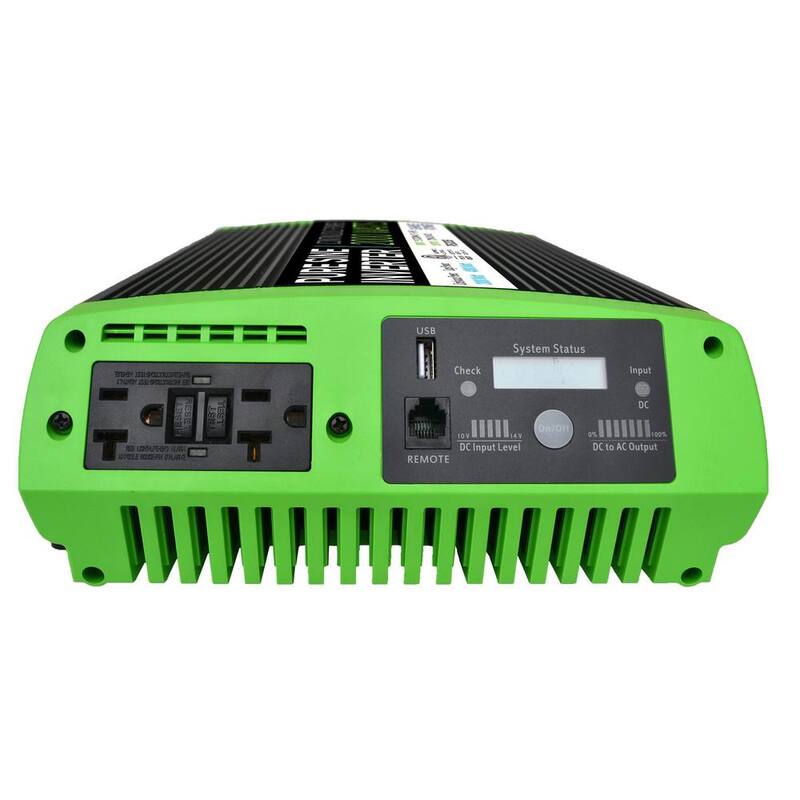Unbranded 2000-Watt Continuous 4000-Watt Surge Peak Power Pure Sine Wave Inverter w/Digital LCD Display - PS1009