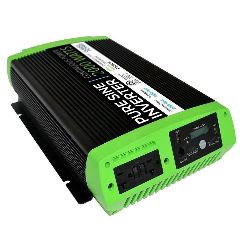 Unbranded 2000-Watt Continuous 4000-Watt Surge Peak Power Pure Sine Wave Inverter w/Digital LCD Display - PS1009