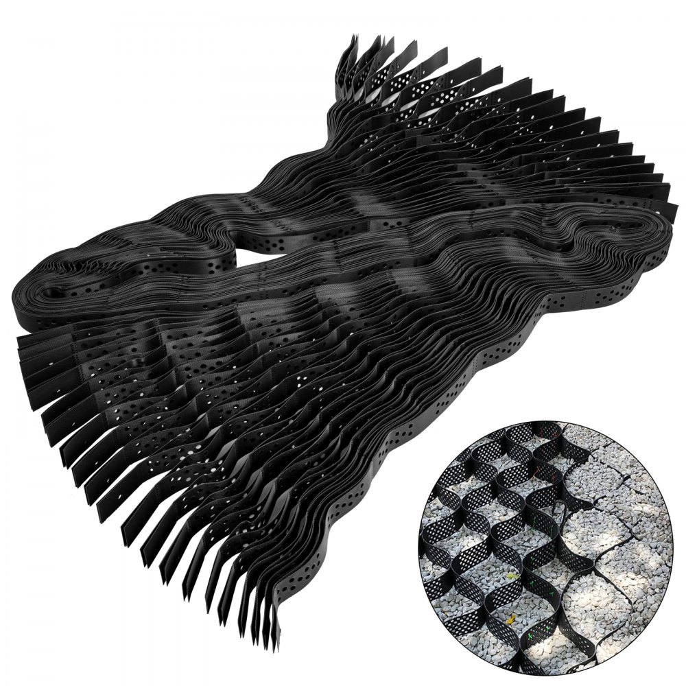 VEVOR Geo Grid Ground Grid 9x17 ft, Geo Cell Grid 2 Inch Thick, Gravel Grid HDPE Material, Ground Stabilization Grid 1885 LBS Per Sq, Tensile Strength Gravel Ground Grid for Slope Driveways, Garden - TGGS22CM-H5000001V0