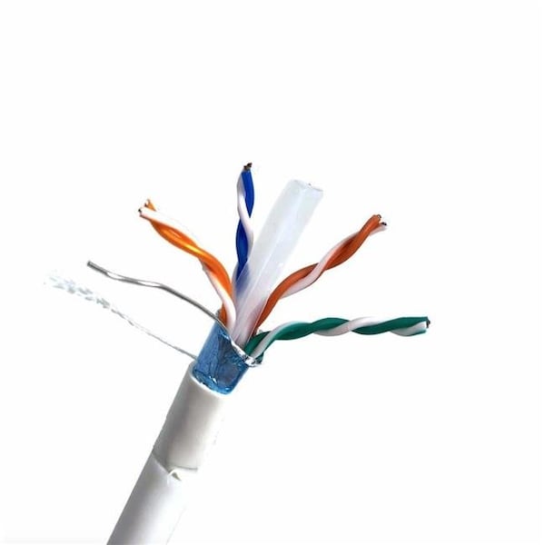 Micro Connectors Micro Connectors TR4-560W-OUT 1000 ft. Solid Shielded STP Cat6 Outdoor; UV Resistant & Waterproof Bulk Ethernet Cable - White - TR4-560W-OUT