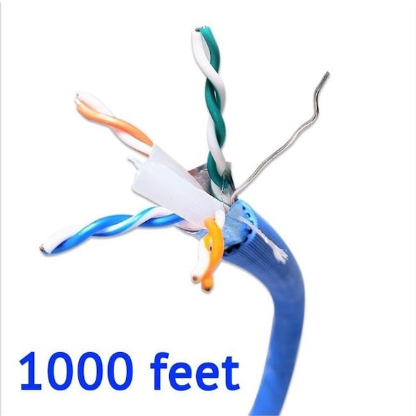 Micro Connectors Micro Connectors TR4-570SH-BL 1000 ft. Solid Shielded STP CAT 6A Bulk Ethernet Cable - Blue - TR4-570SH-BL