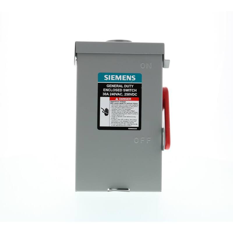 Siemens General Duty 30 Amp 2-Pole 3-Wire 240-Volt Fusible Outdoor Safety Switch RBPU - GF221NRAU