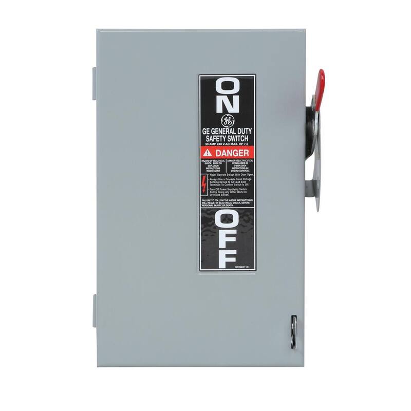 GE 30 Amp 240-Volt Non-Fuse Indoor Safety Switch - TGN3321CP