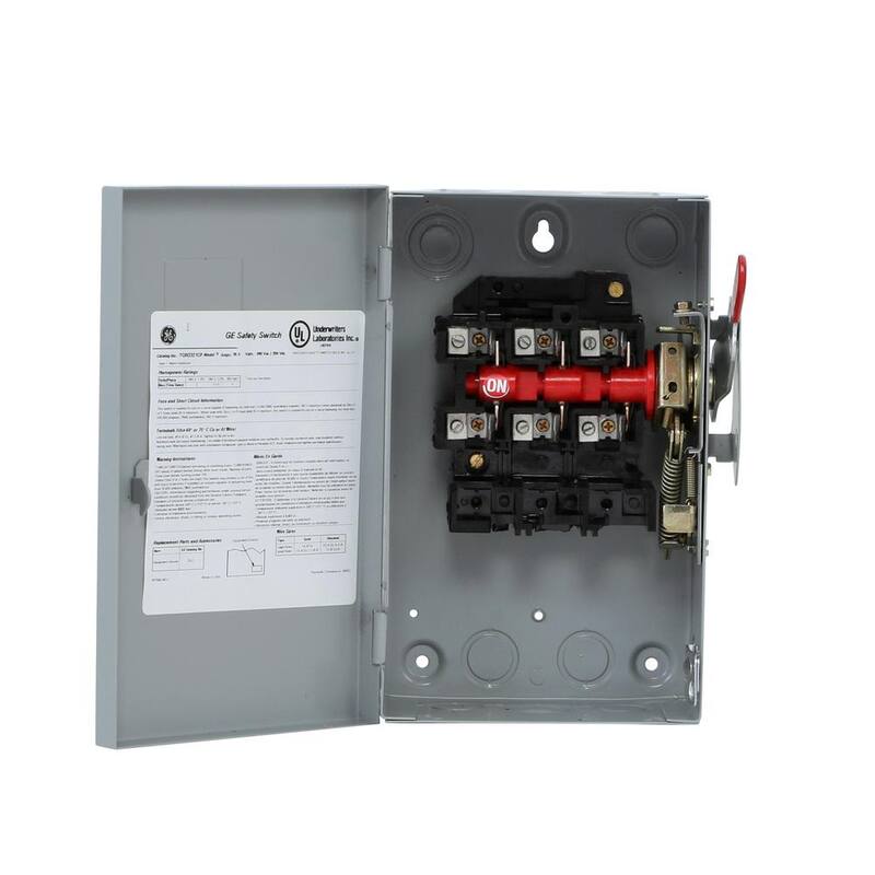 GE 30 Amp 240-Volt Non-Fuse Indoor Safety Switch - TGN3321CP