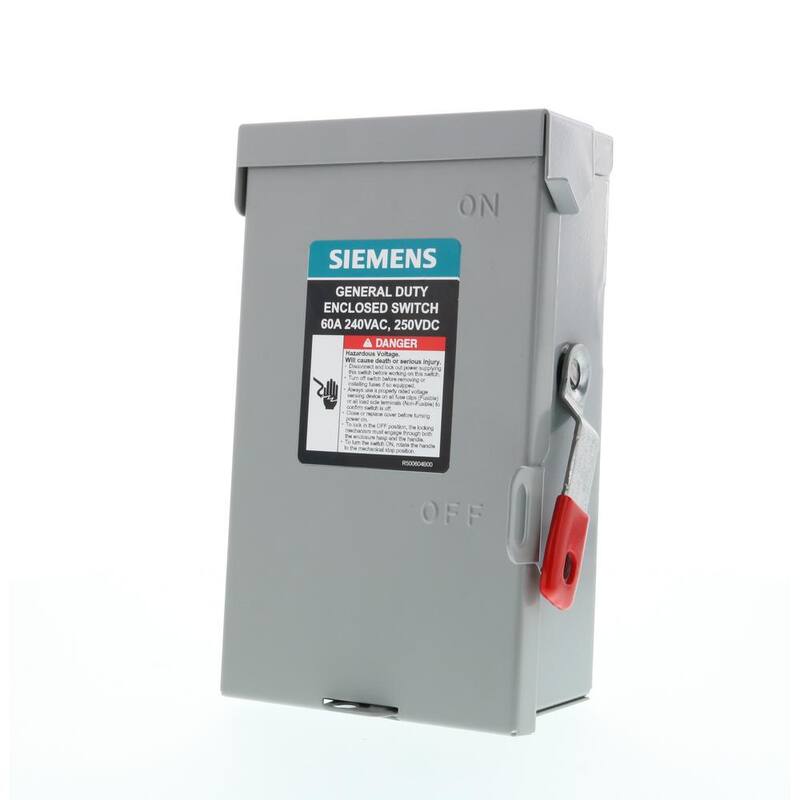 Siemens General Duty 60 Amp 3-Pole 3-Wire 240-Volt Non-Fusible Indoor Safety Switch - GNF322A