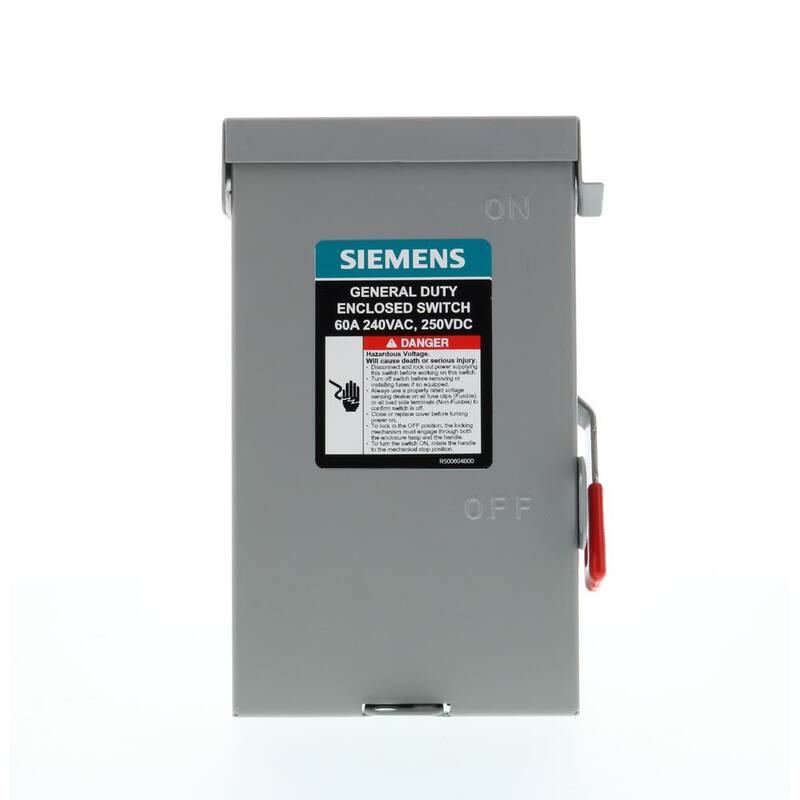Siemens General Duty 60 Amp 3-Pole 3-Wire 240-Volt Non-Fusible Indoor Safety Switch - GNF322A