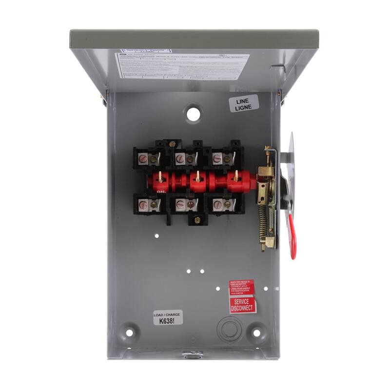 GE 60 Amp 240-Volt Non-Fuse Outdoor General-Duty Safety Switch - TGN3322R