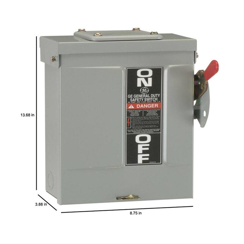 GE 60 Amp 240-Volt Non-Fuse Outdoor General-Duty Safety Switch - TGN3322R