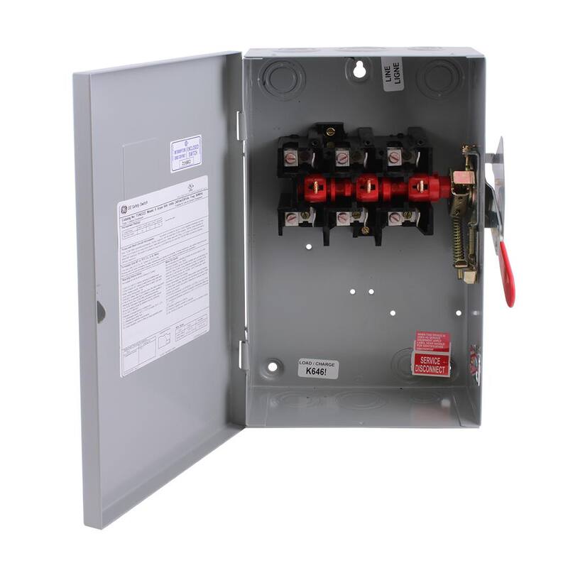 GE 60 Amp 240-Volt Non-Fuse Indoor Safety Switch - TGN3322