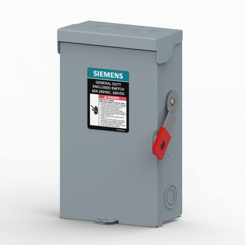 Siemens General Duty 60 Amp 2-Pole 240-Volt Non-Fusible Plus Series Indoor Safety Switch - GNF222LA
