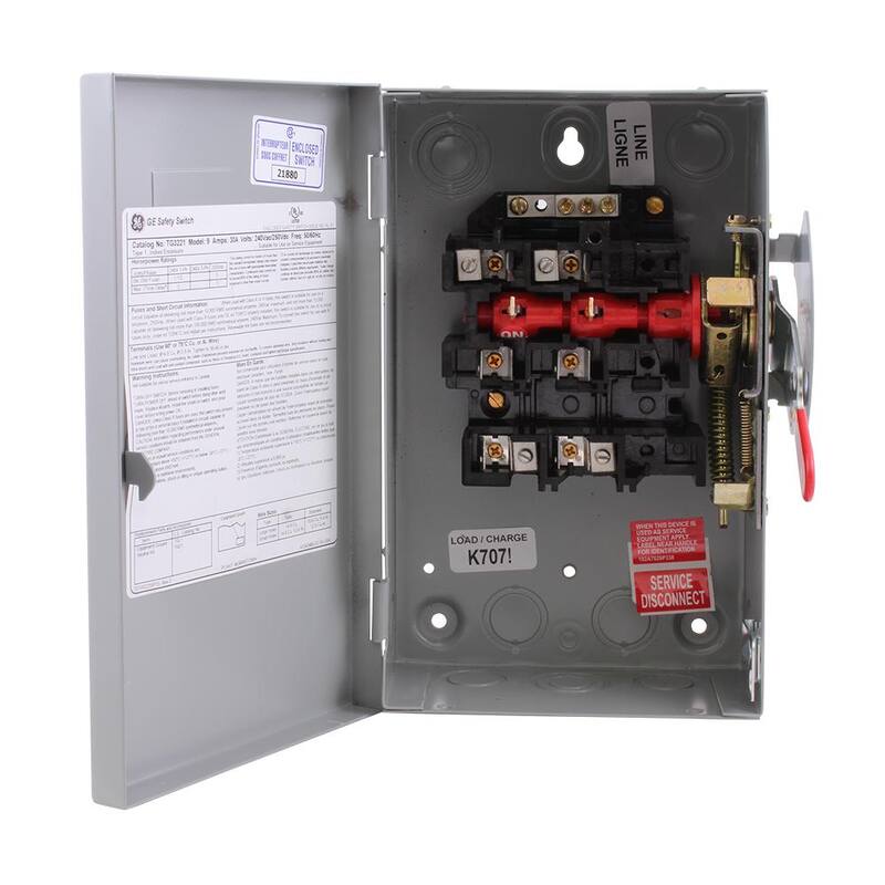 GE 30 Amp 240-Volt Fusible Indoor General-Duty Safety Switch - TG3221CP