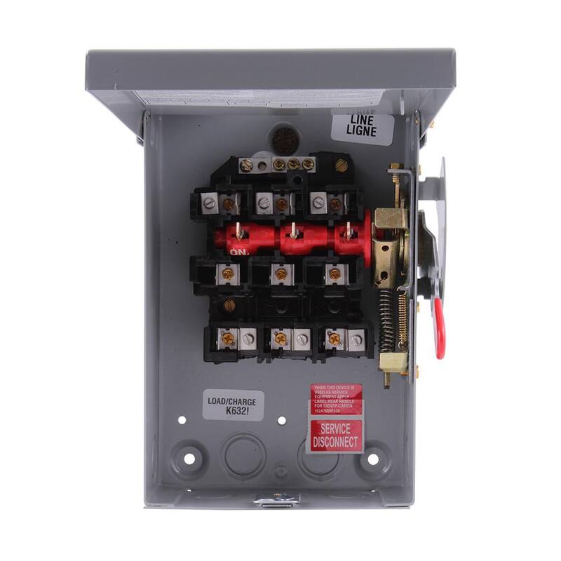 GE 30 Amp 240-Volt Fusible Outdoor General-Duty Safety Switch - TG4321R
