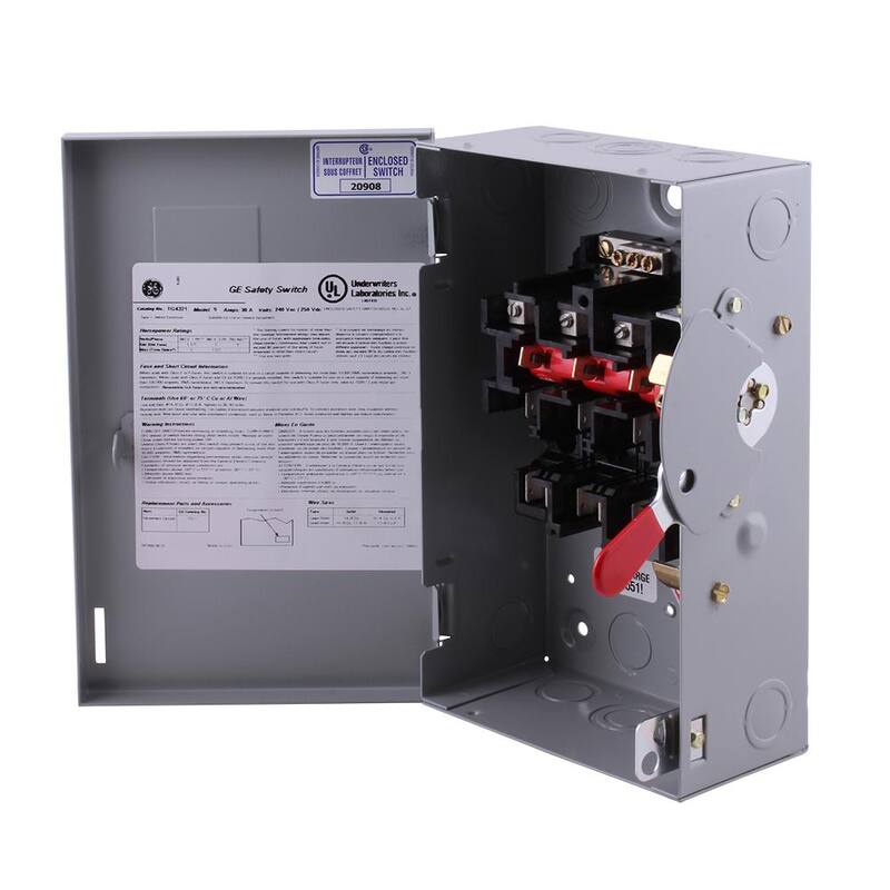GE 30 Amp 240-Volt Fusible Indoor General-Duty Safety Switch - TG4321
