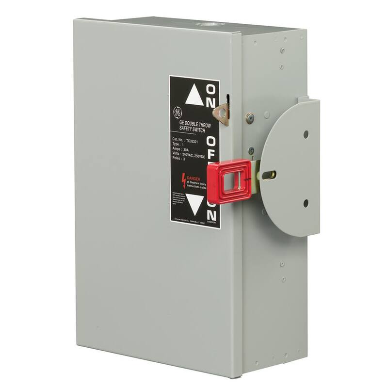 GE 60 Amp 240-Volt Non-Fused Indoor General-Duty Double-Throw Safety Switch - TC35322