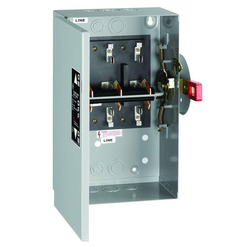 GE 60 Amp 240-Volt Non-Fused Indoor General-Duty Double-Throw Safety Switch - TC35322