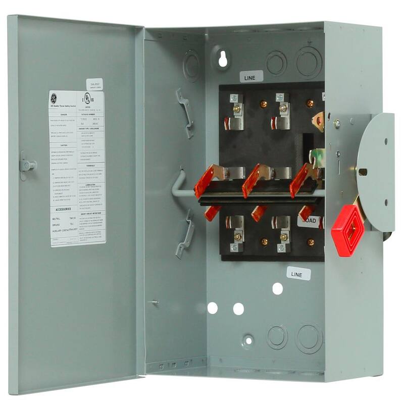 GE 60 Amp 240-Volt Non-Fused Indoor General-Duty Double-Throw Safety Switch - TC35322