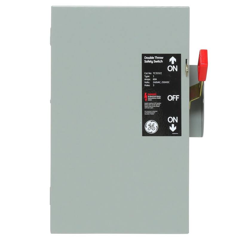 GE 60 Amp 240-Volt Non-Fused Indoor General-Duty Double-Throw Safety Switch - TC35322