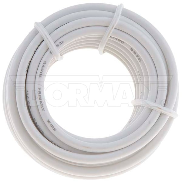 Motormite 12 Gauge White Primary Wire- Card, 85711 - 85711