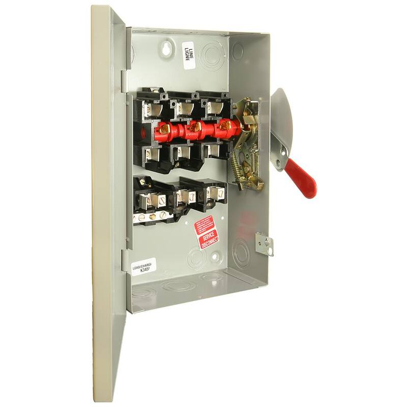 GE 60 Amp 240-Volt Fusible Indoor General-Duty Safety Switch - TG4322