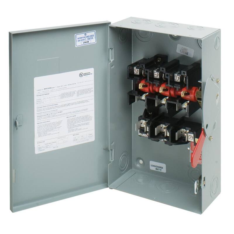 GE 60 Amp 240-Volt Fusible Indoor General-Duty Safety Switch - TG4322