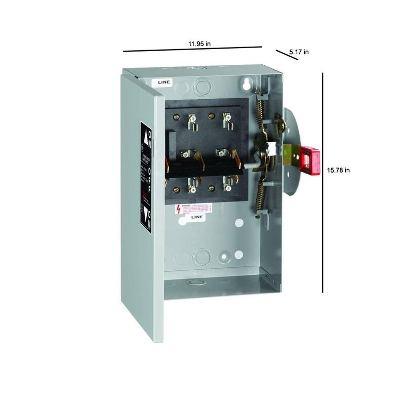 GE 30 Amp 240-Volt Non-Fused Indoor General-Duty Double-Throw Safety Switch - TC35321
