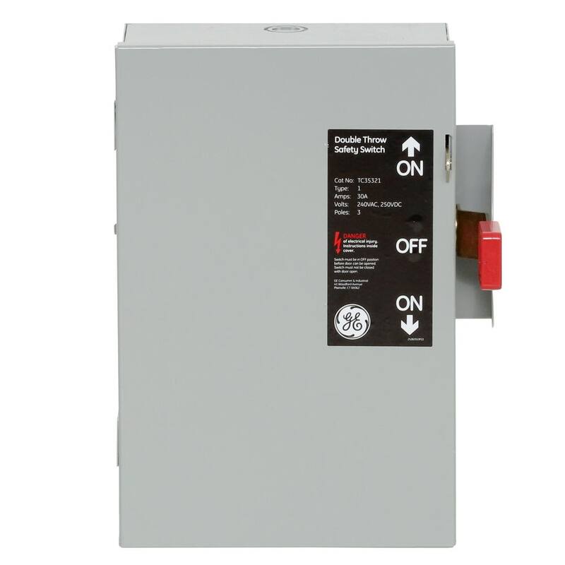 GE 30 Amp 240-Volt Non-Fused Indoor General-Duty Double-Throw Safety Switch - TC35321