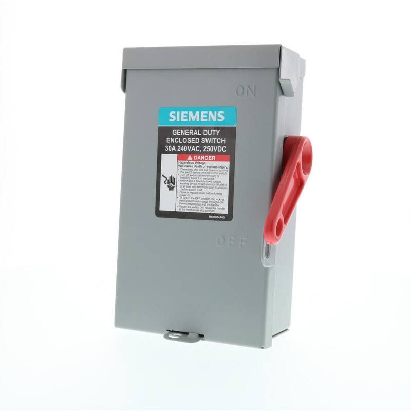 Siemens General Duty 30 Amp 3-Pole 4-Wire 240-Volt Fusible Indoor Safety Switch - GF321NA