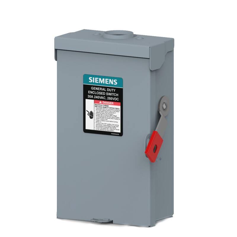 Siemens General Duty 30 Amp 3-Pole 240-Volt Fusible Outdoor Plus Series Safety Switch - GF321NRLA