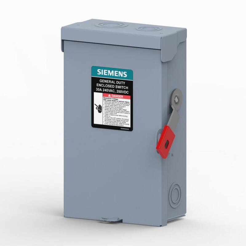 Siemens General Duty 30 Amp 2-Pole 240-Volt Non-Fusible Indoor Max Series Safety Switch - GNF221LLA