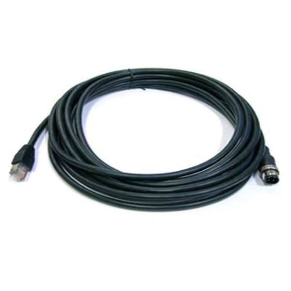 Cable macho de 4P M12 D Code a RJ45, 5 metros, cable: CAT5e STP 24AWG negro, protección IP68 - CB-M12D4PM-RJ45-5M