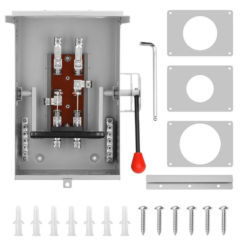 Lukyamzn Indoor/Outdoor 100 Amp 2-Circuit Heavy Duty Safety Switches, 240 Volt AC 4 Wire 2 Pole Non-Fusible NEMA-3R, Lockable - SA04-327B074