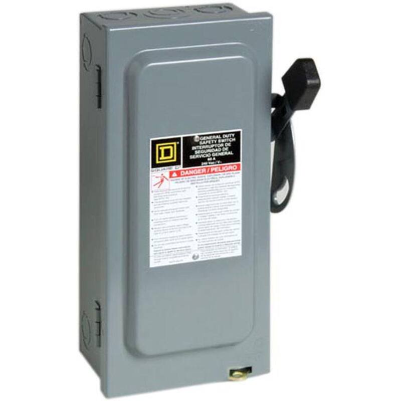 Square D 30 Amp 240-Volt 3-Pole 3-Phase Fused Indoor General Duty Safety Switch - D321NCP