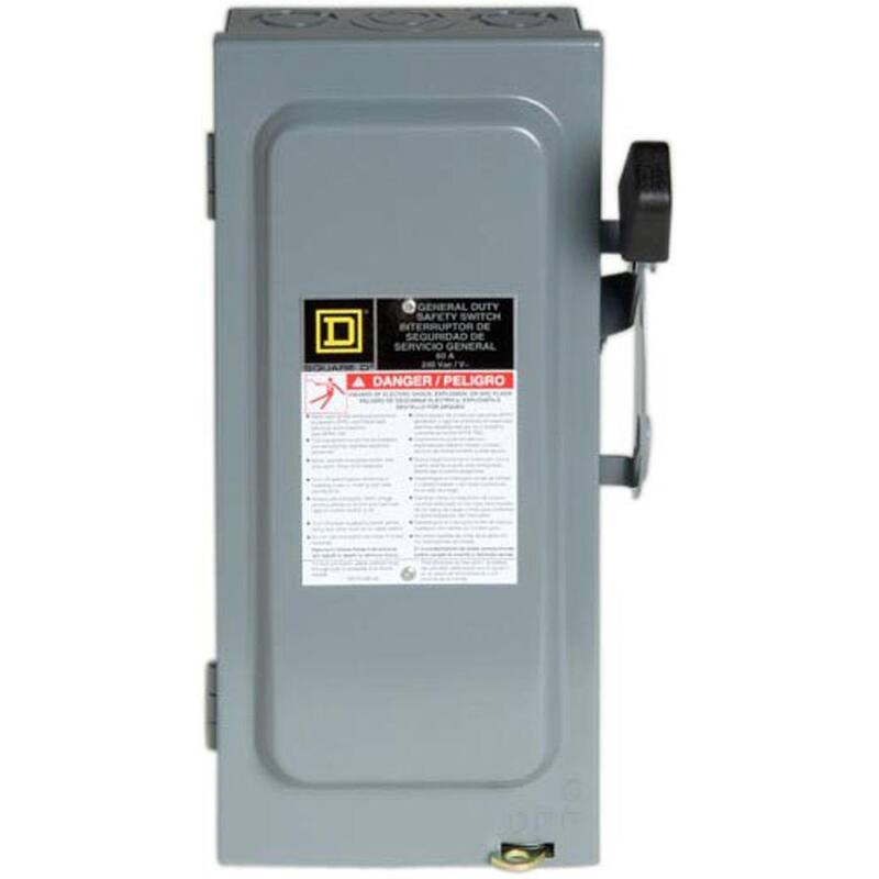 Square D 30 Amp 240-Volt 3-Pole 3-Phase Fused Indoor General Duty Safety Switch - D321NCP