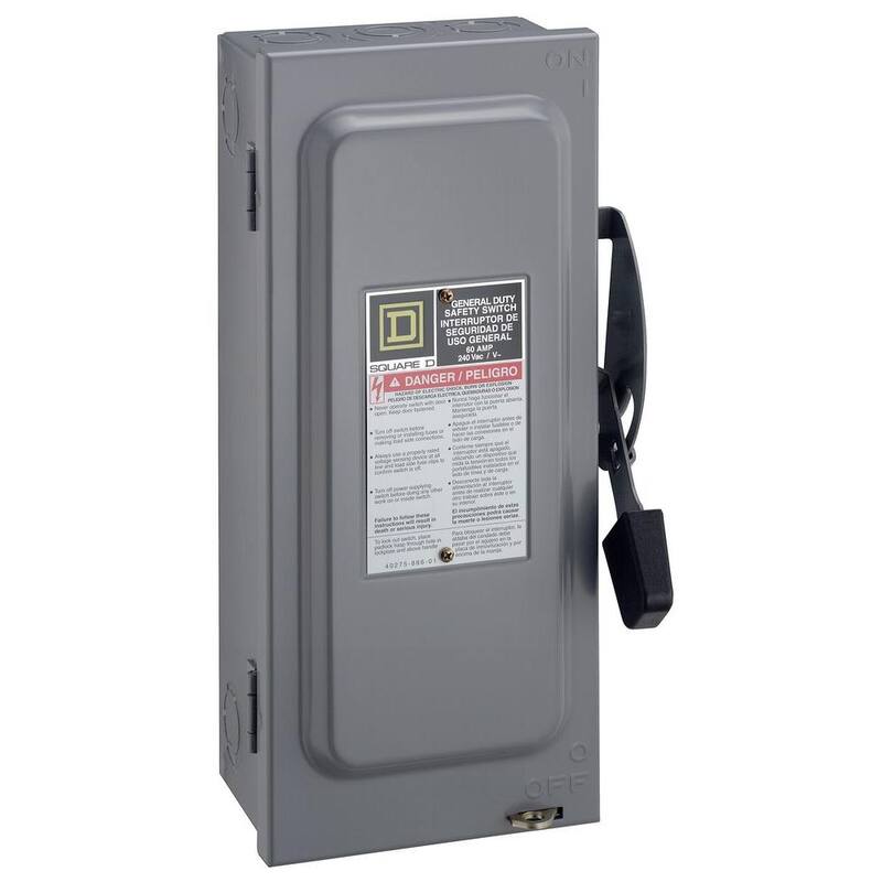 Square D 30 Amp 240-Volt 3-Pole 3-Phase Fused Indoor General Duty Safety Switch - D321NCP