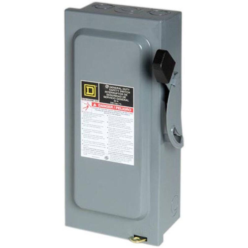 Square D 30 Amp 240-Volt 3-Pole 3-Phase Fused Indoor General Duty Safety Switch - D321NCP