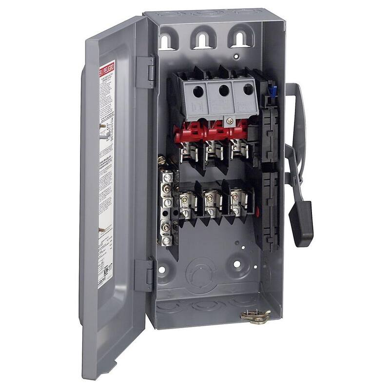 Square D 30 Amp 240-Volt 3-Pole 3-Phase Fused Indoor General Duty Safety Switch - D321NCP